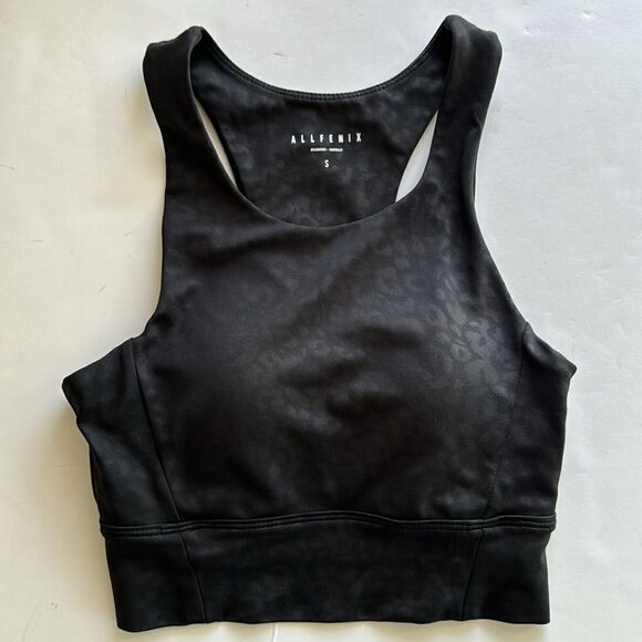 All Fenix Women Black Liquid Leopard Racerback Sporty Sports Bra Top‎ Size Small - Picture 3 of 13